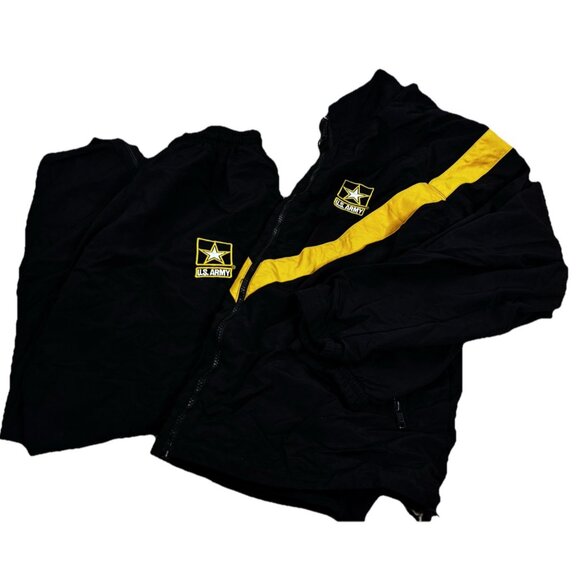 U.S. Army Tracksuit Jacket Pant Set Men Medium APFU Physical Fitness Uniform GUC - Picture 1 of 16